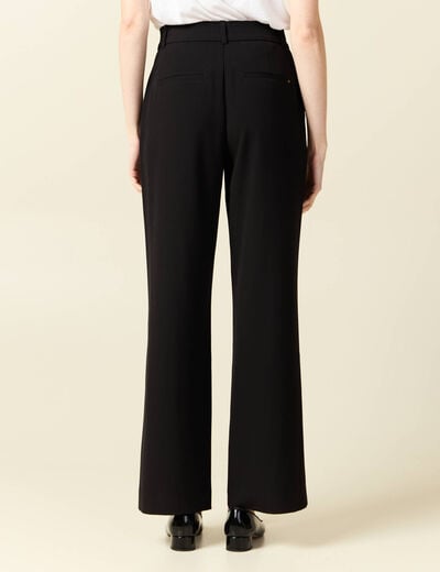 Pantalon straight taille haute noir femme