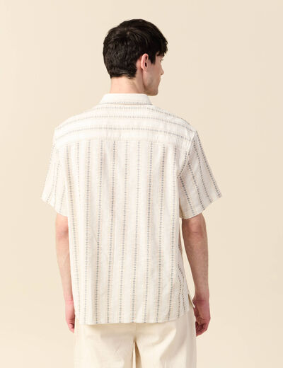 Chemise manches courtes ecru homme