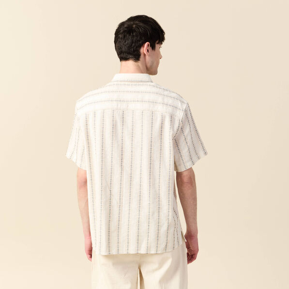 Chemise manches courtes ecru homme