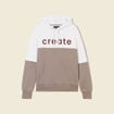 Sweat &agrave; capuche manches longues taupe homme