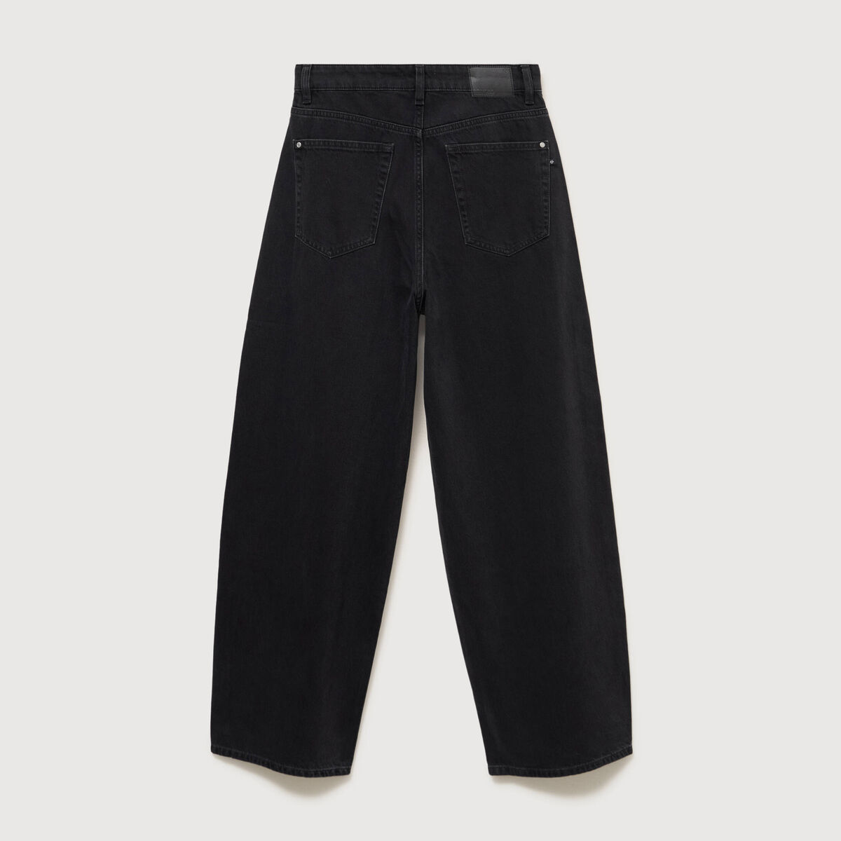 Jeans loose en coton denim gris femme