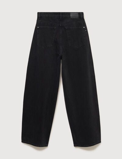 Jeans loose en coton denim gris femme