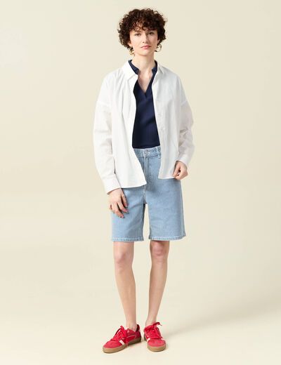 Polo manches courtes bleu marine femme