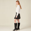 Jupe trapèze simili cuir noir femme