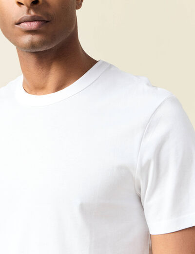 T-shirt en coton manches courtes blanc homme
