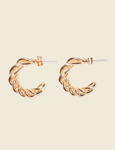 Boucles d'oreilles créoles couleur or femme