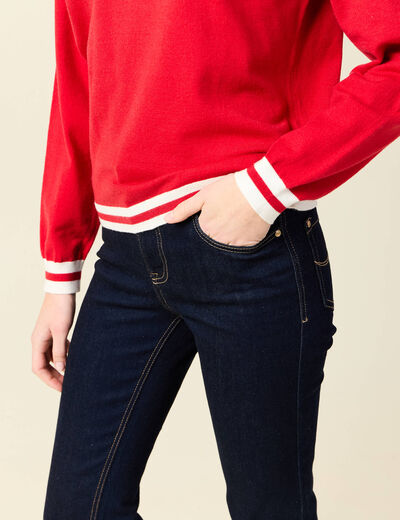 Pull manches longues rouge femme