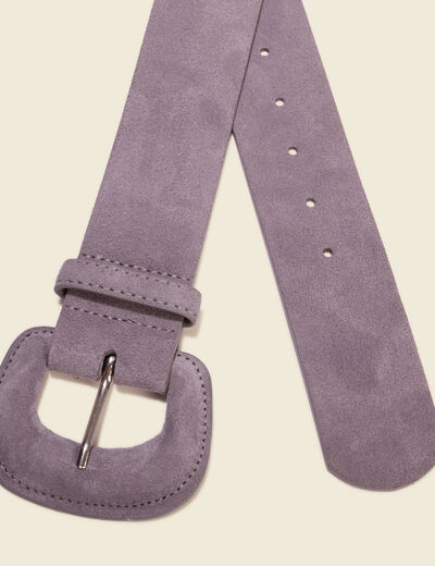 Ceinture large en cuir bleu clair femme