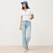Polo manches courtes blanc femme