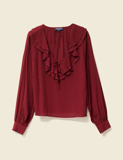 Blouse manches longues rouge foncé femme