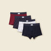 Lot de 4 boxers no&euml;l bleu marine homme