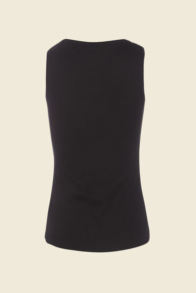 Débardeur femme uni col arrondi Instinct noir femme