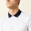 Polo cintr&eacute; en coton manches courtes blanc homme