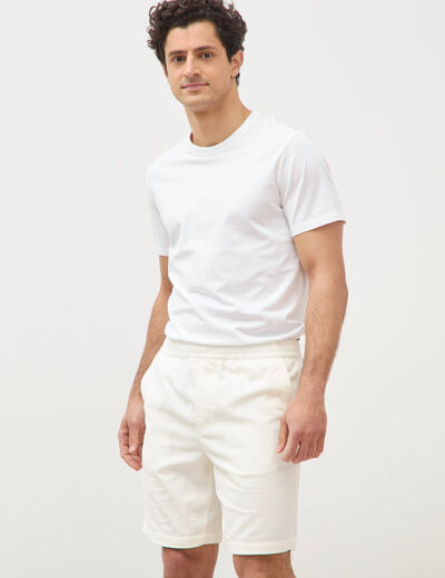 Bermuda en velours ecru homme