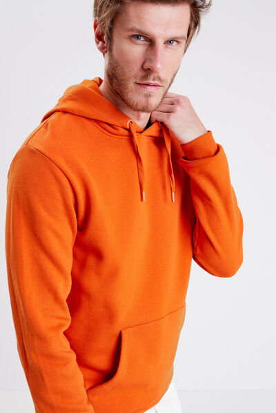 Sweat manches longues orange homme