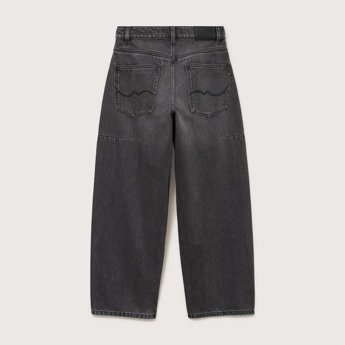 Jeans barrel taille standard denim gris femme