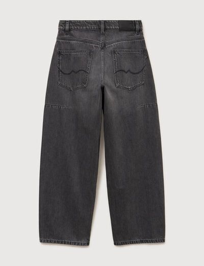 Jeans barrel taille standard denim gris femme