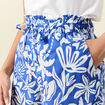 Short droite taille haute bleu femme