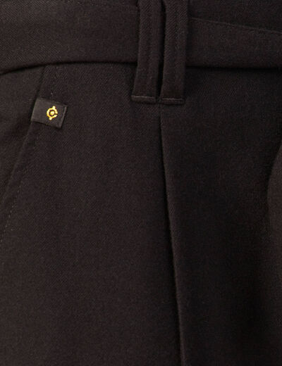 Pantalon paperbag noir femme