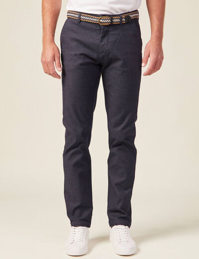 Pantalon chino straight bleu marine homme