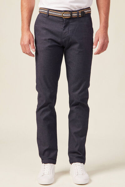 Pantalon chino straight bleu marine homme