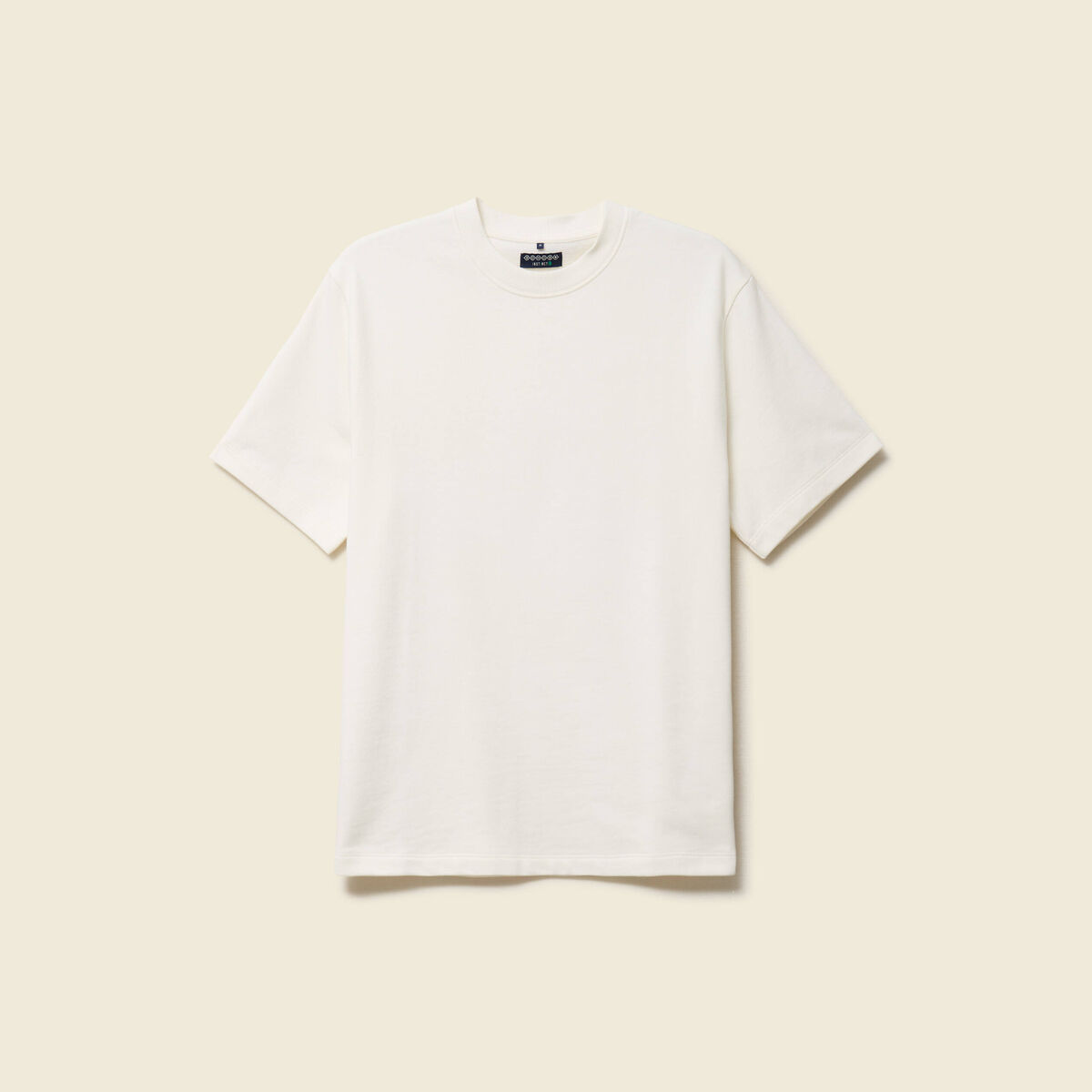 T-shirt ample col rond coton ecru homme