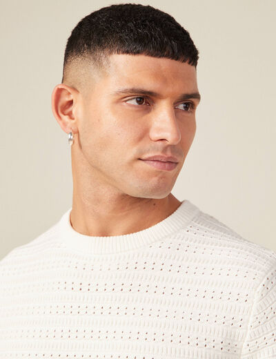 Pull éco-responsable ecru homme