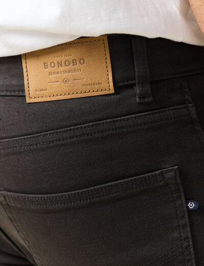 Jeans slim 5 poches marron homme