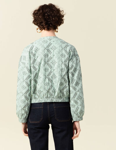 Veste broderie anglaise vert clair femme
