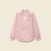 Blouse manches longues en coton orange corail femme