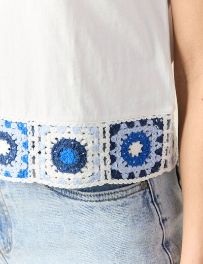 T-shirt sans manches blanc femme
