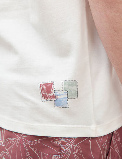 T-shirt en coton ecru homme