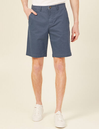 Bermuda droit éco-responsable bleu gris homme
