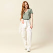 T-shirt éco-responsable vert kaki femme