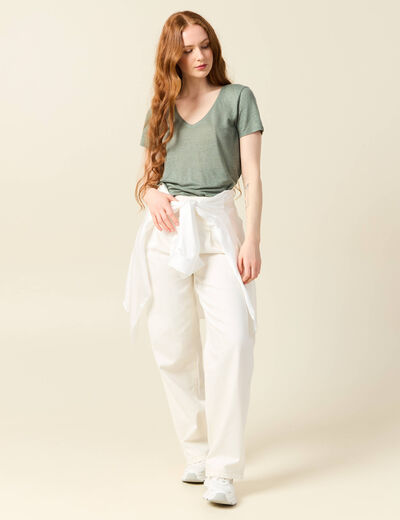 T-shirt éco-responsable vert kaki femme