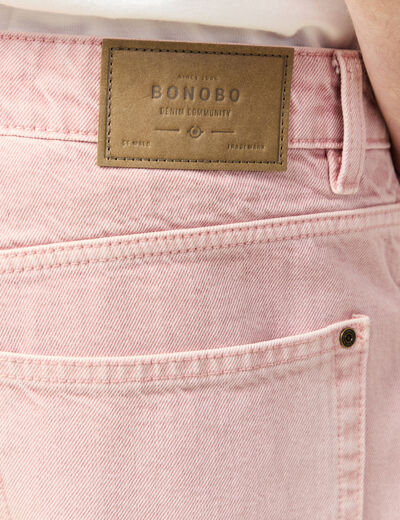 Jeans straight longueur 32 en coton rose homme