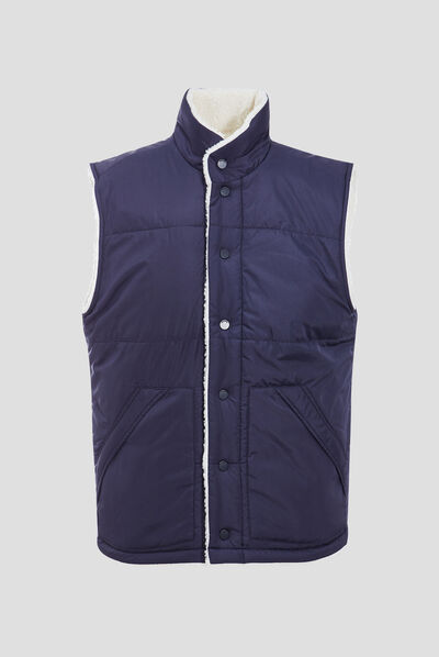 Blouson droit réversible bleu marine homme