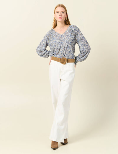 T-shirt manches longues bleu clair femme