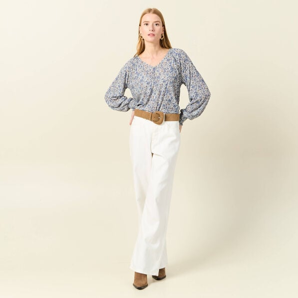 t shirt manches longues bleu clair femme T-shirt manches longues bleu clair femme