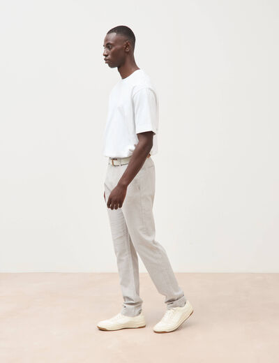 Chino coupe droite longueur 32 gris homme