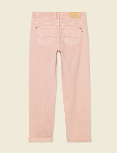 Jeans boyfriend 7/8ème rouge clair femme