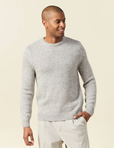 Pull manches longues gris homme