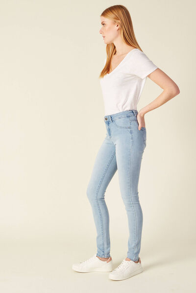Jeans Lou - jegging denim bleach femme