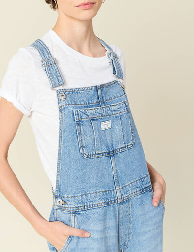 Salopette en jean denim stone femme