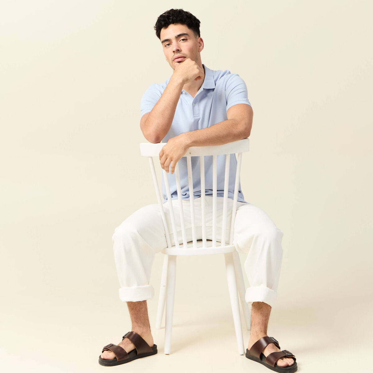 Polo éco-responsable denim snow gris homme