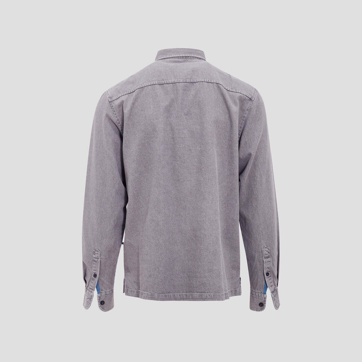 Surchemise manches longues denim gris homme
