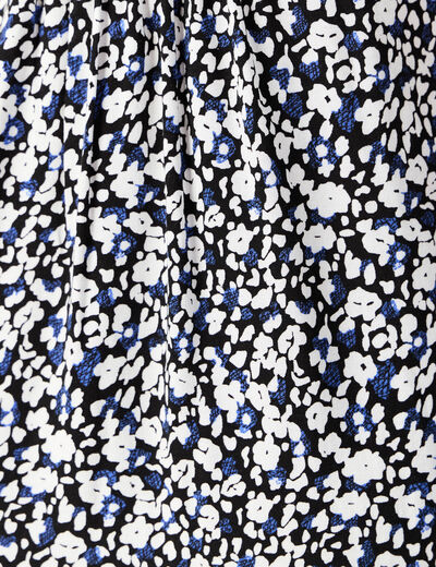 Robe évasée manches courtes bleu femme
