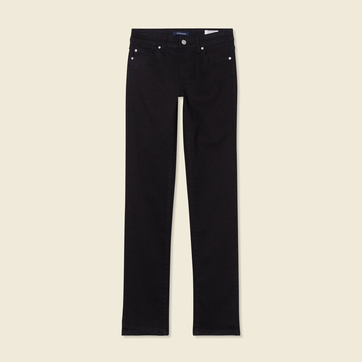 Jeans regular 5 poches denim noir femme
