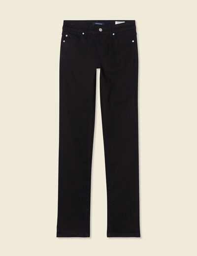 Jeans regular 5 poches denim noir femme