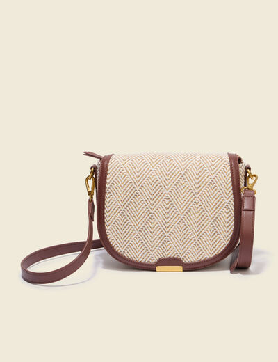Sac bandouli&egrave;re avec doublure marron femme